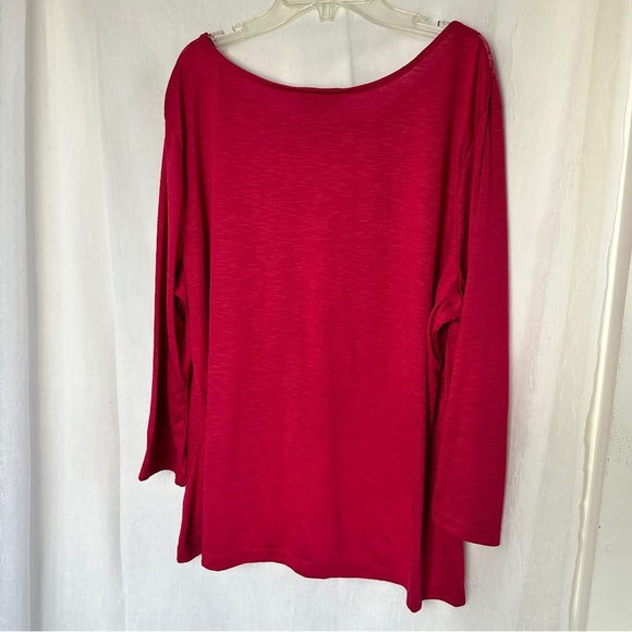 3/$20 💥 White Stag Pink Floral Burnout Print Relaxed Fit 3/4 Sleeve Blouse - Picture 10 of 17